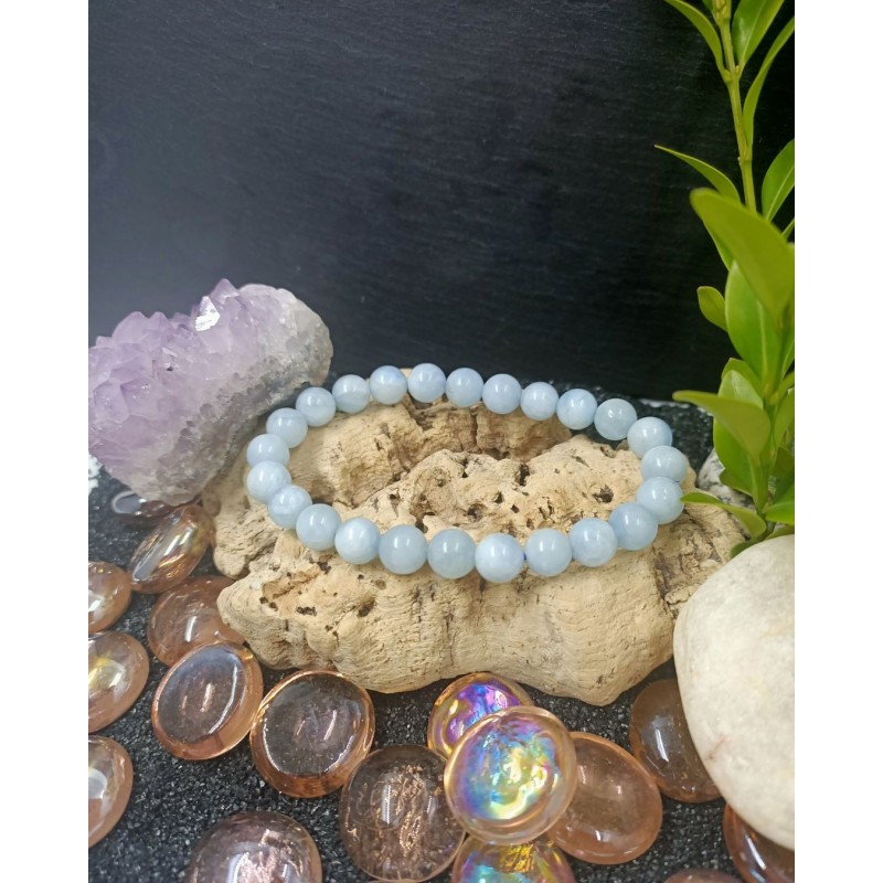 Bracelet Aigue marine et pierre de lune - - Santé et Bien-être